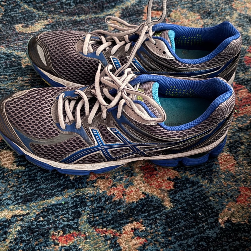 Asics Blue and Gray Athletic Sneakers